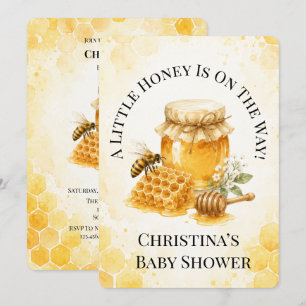 A Little Honey Is On The Way Bee Baby Shower Invitation