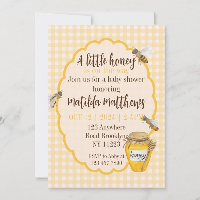 A Little Honey Is On The Way Invitation (Front)