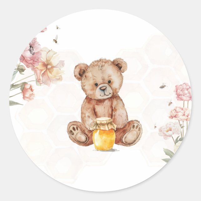 A Little Honey is on the Way Round Stickers (Front)