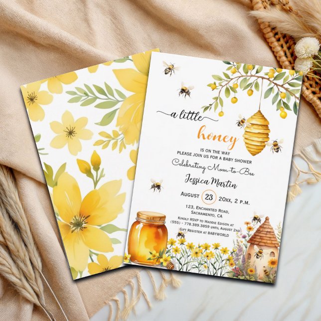 A Little Honey Jar Baby Shower Invitation (Creator Uploaded)