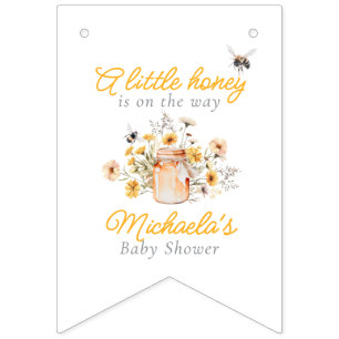 A Little Honey On The Way Watercolor Baby Shower Bunting