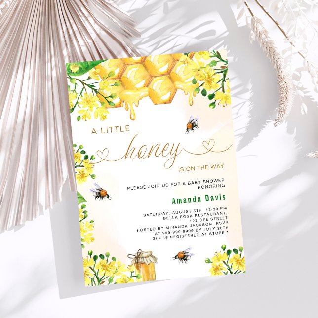 A little honey yellow floral bee baby shower invitation (Creator Uploaded)