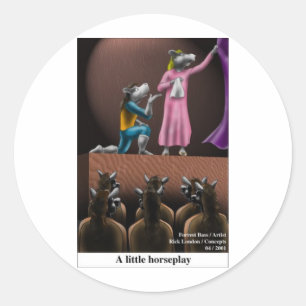 A Little Horse Play Funny Horse Cartoon Gifts Classic Round Sticker