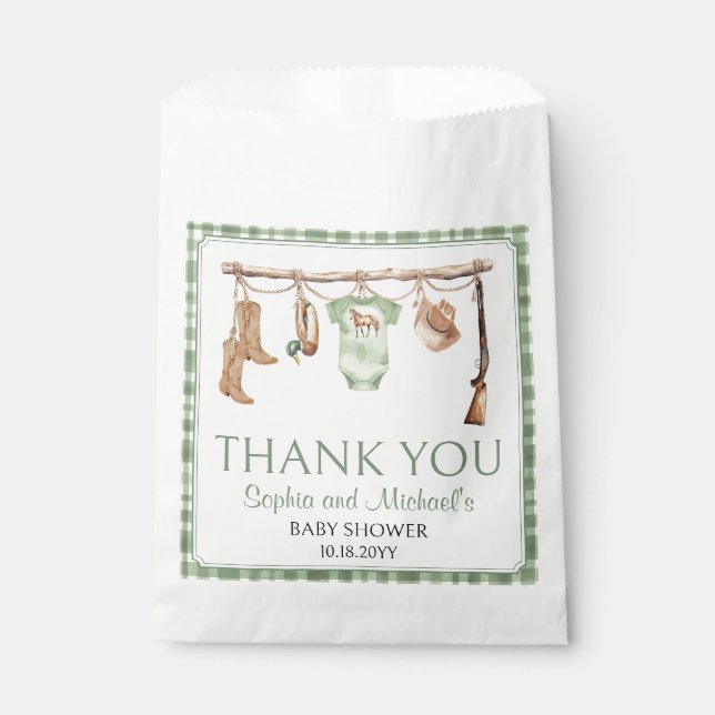 A Little Hunter Is On The Way  Baby Shower Favour Bag (Front)