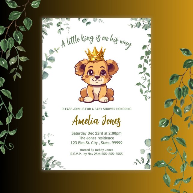 A Little King is on his way Baby Shower  Invitation (Creator Uploaded)
