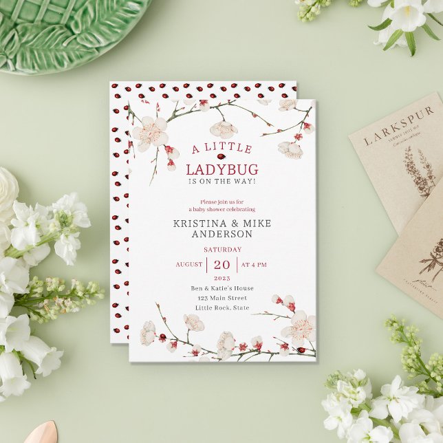 A Little Ladybug Baby Girl Shower  Invitation (Creator Uploaded)