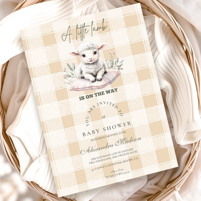 A Little Lamb Baby Shower Invitation (Creator Uploaded)