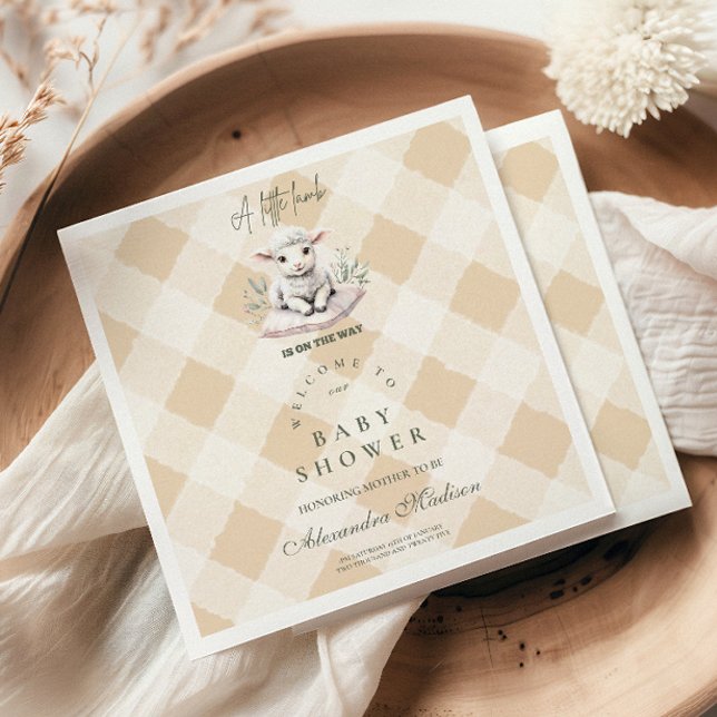 A Little Lamb Baby Shower Napkin (Creator Uploaded)