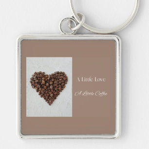 A Little Love A Little Coffee, Coffee Lover Gift Key Ring
