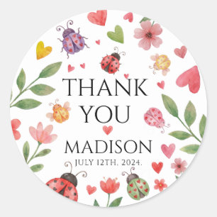 A Little Love Bug Baby Shower  Classic Round Sticker