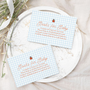 A Little Love Bug Gingham Ladybug Baby Shower Enclosure Card