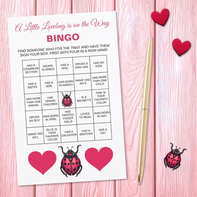 A Little Love Bug Is On The Way Baby Shower Bingo  (Creator Uploaded)