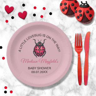 A Little Love Bug Is On The Way Ladybug Paper Plate