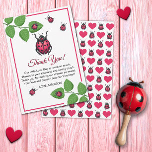 A Little Love Bug Is On The Way Ladybug Thank You Card