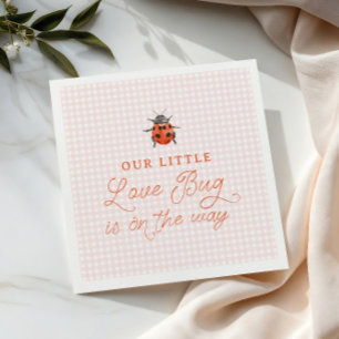 A Little Love Bug On The Way Pink Baby Shower Napkin