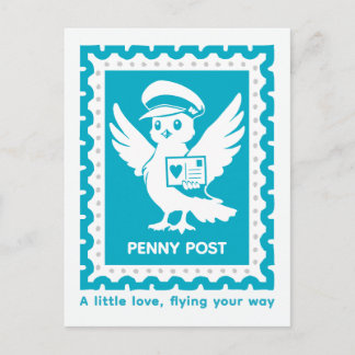 A Little Love Flying Your Way Penny Post Postcard