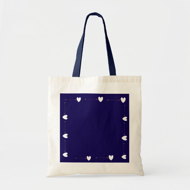 A Little Love For You – Navy Heart Tote Bag (Front)