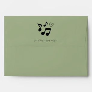 'A Little Love Note' Calming Sage Green Wedding  Envelope