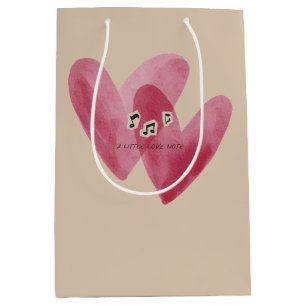 'A Little Love Note' Hearts Playful Music Notes Medium Gift Bag