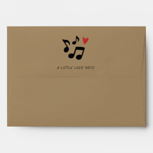 'A Little Love Note' Muted Brown Love Letters  Envelope