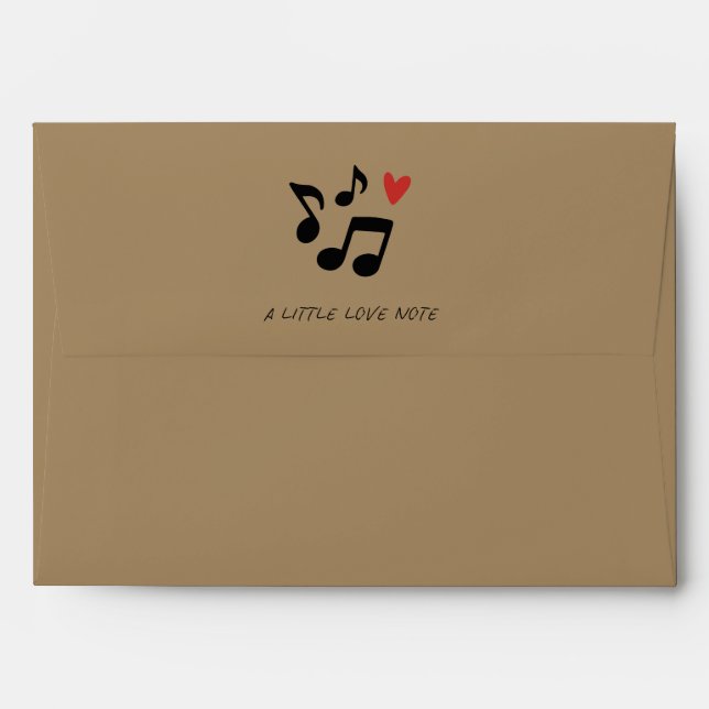 'A Little Love Note' Muted Brown Love Letters  Envelope (Back (Top Flap))