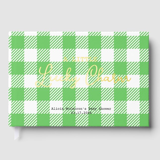 A Little Lucky Charm baby shower Guest Book (Front)