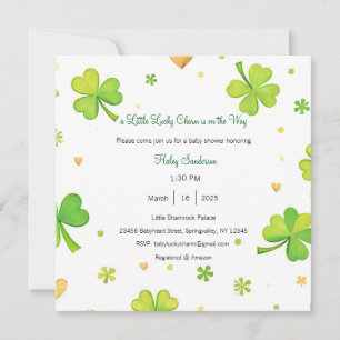 A Little Lucky Charm is on the Way Invitation
