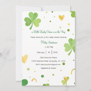 A Little Lucky Charm is on the Way Invitation