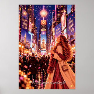 A Little Magic At Midnight New York Christmas Poster