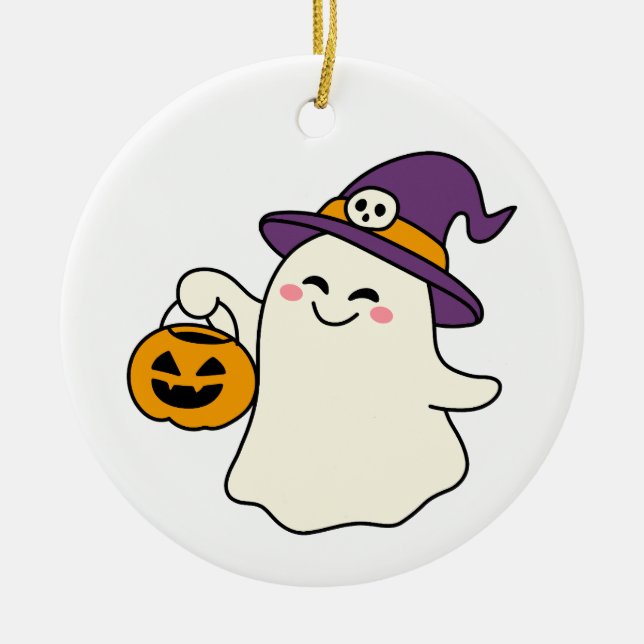 A Little Magic Makes Every Halloween  Ceramic Ornament (Front)