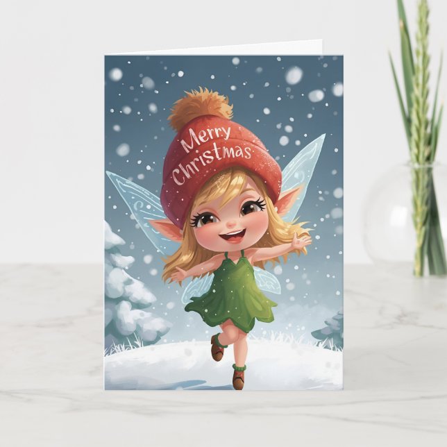 A Little Magical Fairy Greeting Holiday Card (Front)