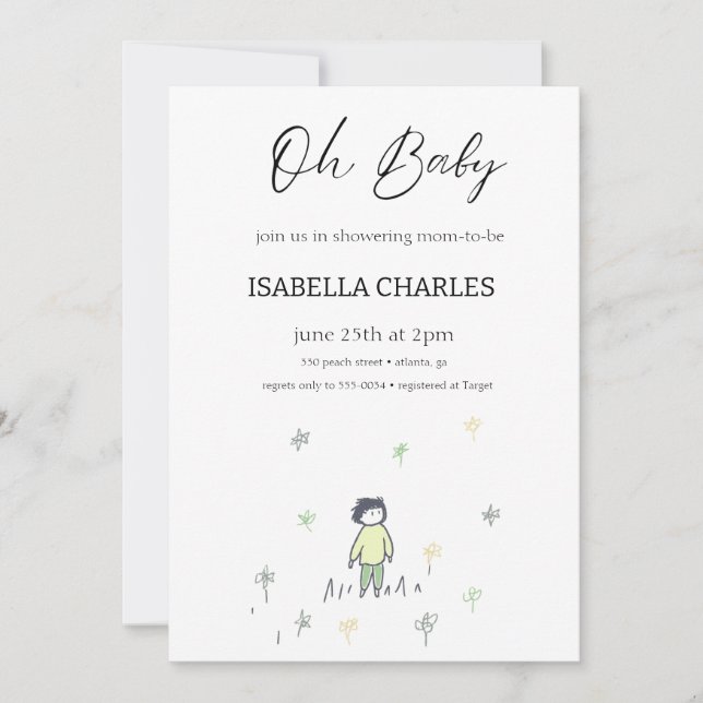 A Little Man Is on His Way Invitation (Front)