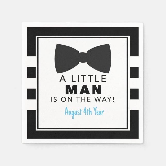 A Little Man is On The Way Baby Shower Napkins (Front)