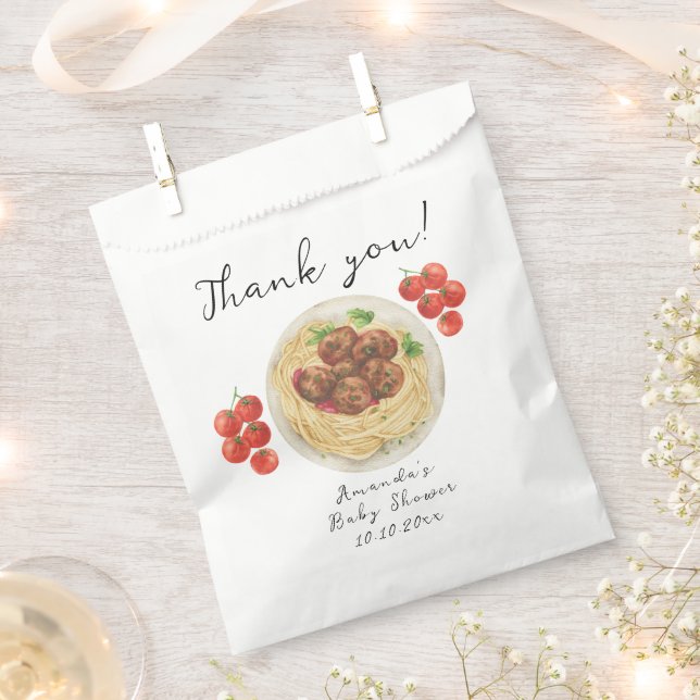 A little Meatball is on the way Baby Shower Favour Bag (Clipped)