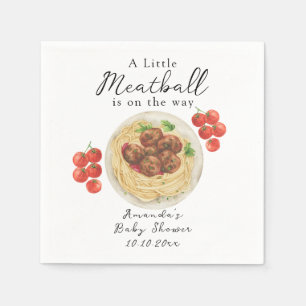 A little Meatball is on the way Baby Shower Napkin