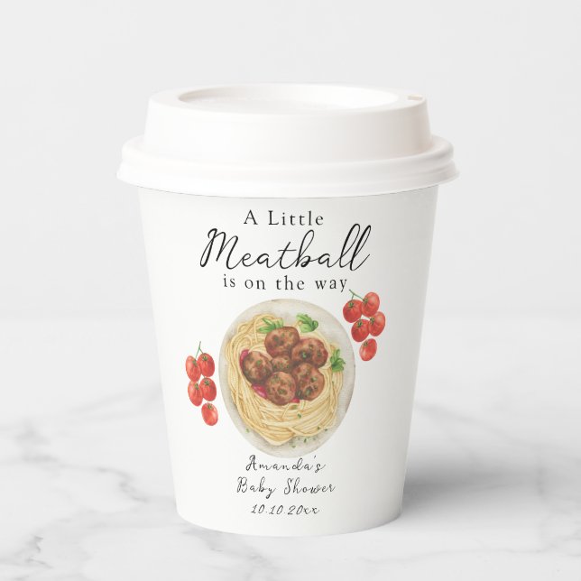A little Meatball is on the way Baby Shower Paper Cups (Front)