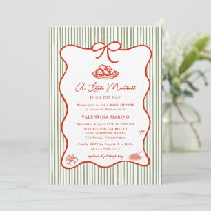 A Little Meatball is on the Way Doodle Baby Shower Invitation