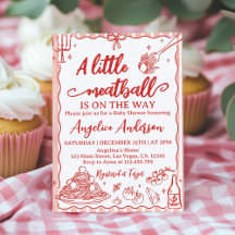 A Little Meatball Italian Baby Shower Invitation