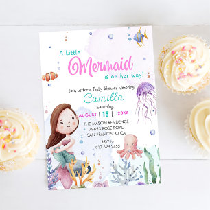 A Little Mermaid Girl Baby Shower Party Invitation