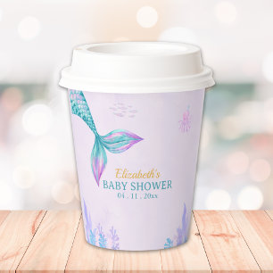 a Little Mermaid is on her way Girl Baby Shower Paper Cups