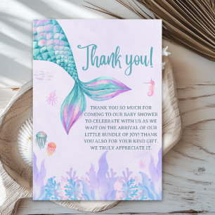 a Little Mermaid is on her way Thank You Card