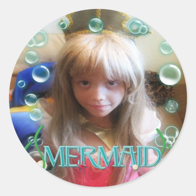 A Little MERMAID Sea Custom YOUR PHOTO Sticker (Front)