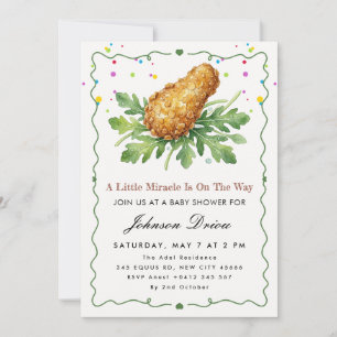 A Little Miracle Is On The Way Baby Shower Invitation