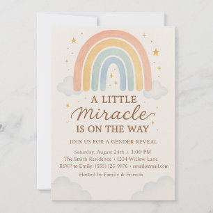 A Little Miracle Is On The Way Gender Reveal Invitation