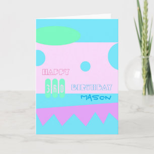 A little Monster 3rd Happy Birthday Greeting card