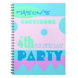 A Little Monster 4th Birthday Party Guestbook Notebook