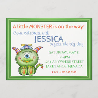 A little Monster Baby Shower Invitation