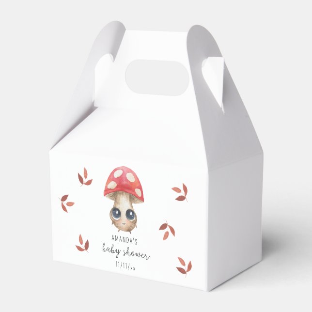 A little mushroom is on the way - Baby shower Favour Box (Front Side)