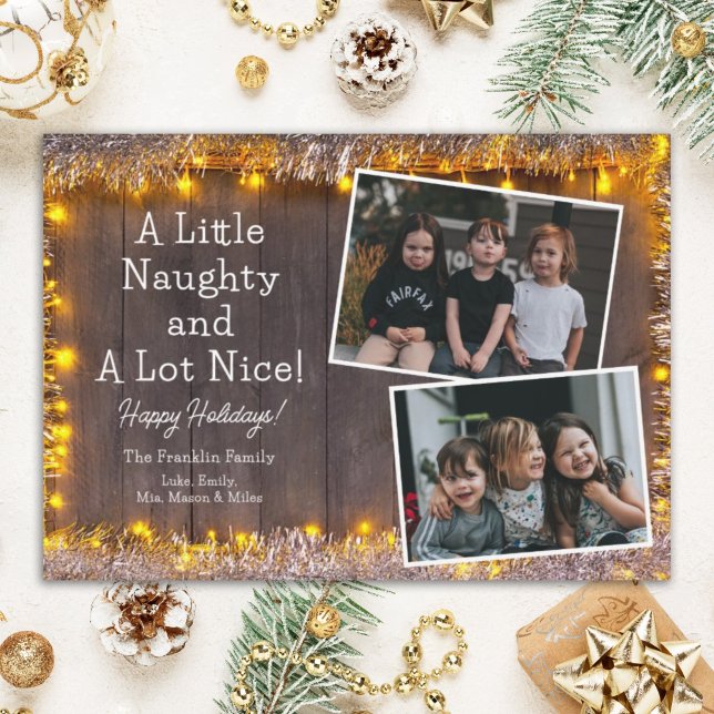 A Little Naughty and A lot Nice Funny Photo Holiday Card (Creator Uploaded)