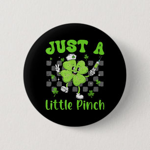 A Little nch Funny Shamrock Nurse St Patrick 6 Cm Round Badge